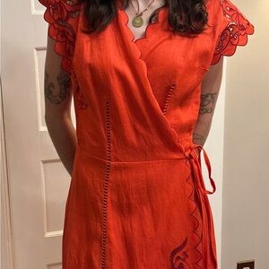Orange Midi Dress